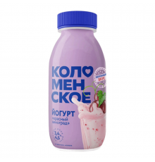 Йогурт питьевой КОЛОМЕНСКОЕ красный виноград 3,4%-4,5%, без змж, Россия, 260мл