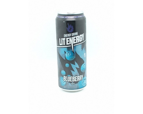 Напиток энергетический LIT ENERGY Blueberry, газированный безалкогольный, Россия, 450мл