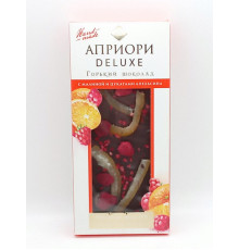 Шоколад горький АПРИОРИ Deluxe с малиной и цукатами апельсина, Россия,100г