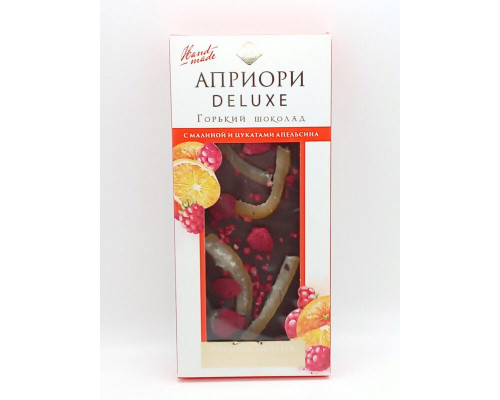 Шоколад горький АПРИОРИ Deluxe с малиной и цукатами апельсина, Россия,100г