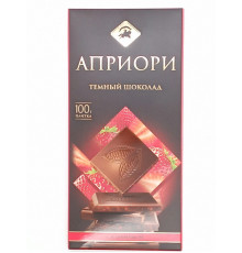 Шоколад тёмный АПРИОРИ 47% с клубникой, Россия, 100г