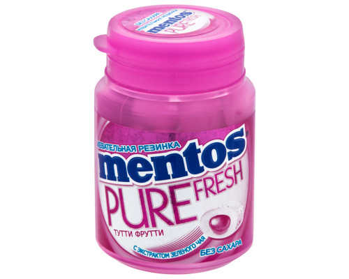 Жевательная резинка MENTOS Pure Fresh со вкусом тутти-фрутти, Россия, 54г