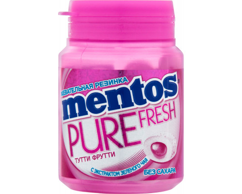 Жевательная резинка MENTOS Pure Fresh со вкусом тутти-фрутти, Россия, 54г