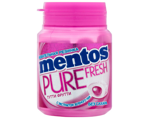 Жевательная резинка MENTOS Pure Fresh со вкусом тутти-фрутти, Россия, 54г