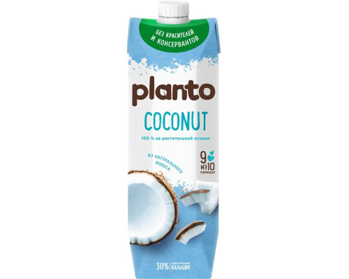 Напиток кокосовый с рисом PLANTO Coconut, Россия, 1л