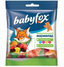 Мармелад Babyfox с витаминами Ассорти вкусов жевательный, Россия, 30г
