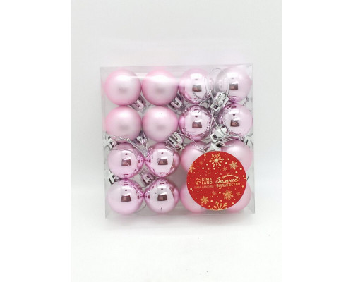 Набор шаров Зефир d-3см, 16шт, розовый, Китай