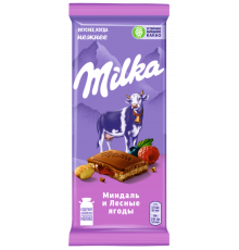 Шоколад MILKA молочный Миндаль и лесные ягоды, Россия, 85г