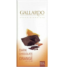 Шоколад горький REAL CHOCOLATE Gallardo с начинкой со вкусом апельсина,Иран,80г