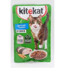 Корм консервированный для взрослых кошек KITEKAT Вкусная рыбка в соусе, Россия, 85г