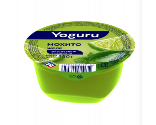 Желе YOGURU с ароматом Мохито из молочной сыворотки, Беларусь,150г