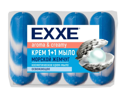 Крем-мыло EXXE Морской жемчуг косметическое,освежающее, Россия, 360г (4*90г) 