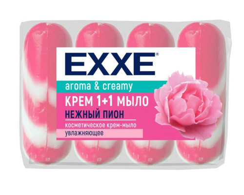 Крем-мыло EXXE Нежный пион косметическое,увлажняющее, Турция, 360г (4*90г) 