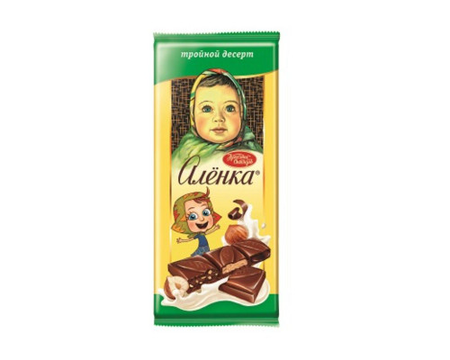 Шоколад АЛЁНКА молочный с начинкой Тройной десерт, Россия, 85г