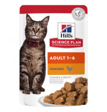 Корм консервированный для взрослых кошек 1-6 лет HILL’S Science Plan Adult с курицей, полноценный, Нидерланды, 85г
