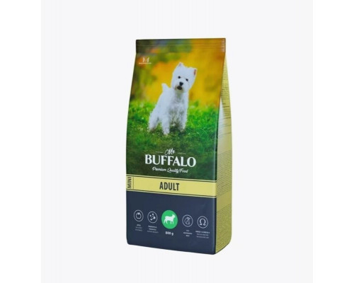 Корм сухой для взрослых собак Mr.BUFFALO Adult с курицей, для миниатюрных пород, полнорационный, Россия, 800г