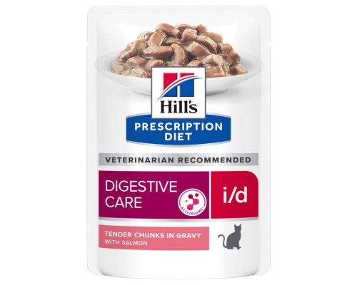 Корм консервированный для взрослых кошек, для уменьшения кишечных расстройств HILL’S Prescription Diet Digestive Care i/d с лососем, полноценный, Нидерланды, 85г