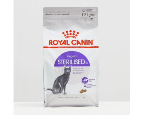 Корм сухой для стерилизованных кошек от 1 года до 7лет ROYAL CANIN Sterilised Regular, полнорационный, Россия, 1,2кг