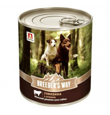 Корм консервированный для собак BREEDER’S WAY  говядина с рубцом, Россия, 350г