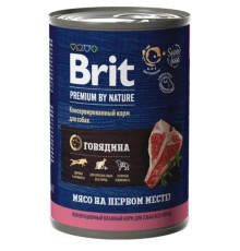 Корм консервированный для взрослых собак BRIT Premium говядина, для всех пород, полнорационный, Россия,410г
