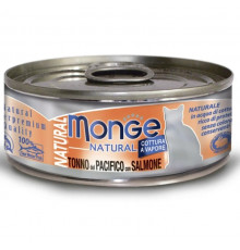 Корм консервированный для кошек MONGE Natural полосатый тунец, дополнительный, Тайланд, 80г