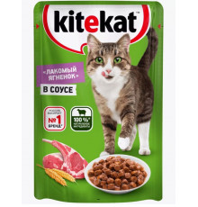 Корм консервированный для взрослых кошек KITEKAT Лакомый ягнёнок в соусе, Россия, 85г