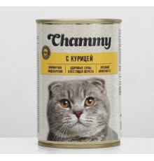 Корм консервированный для кошек CHAMMY с курицей в соусе,неполнорационный, Россия, 415г