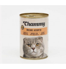 Корм консервированный для кошек CHAMMY Мясное ассорти в соусе, Россия, 415г
