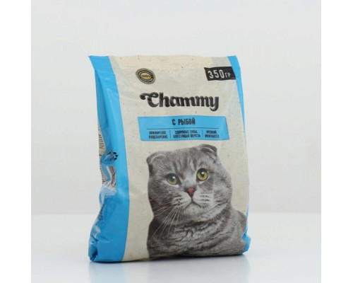 Корм сухой для кошек CHAMMY с рыбой, полнорационный, Россия, 350г