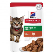 Корм консервированный для котят, беременных и кормящих кошек HILL’S Science Plan Kitten<1 с индейкой, полноценный, Франция, 85г