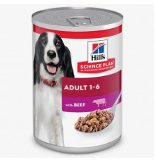 Корм консервированный для взрослых собак  HILL’S Science Plan Adult 1-6 с говядиной, полноценный, Италия, 370г