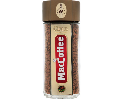 Кофе MACCOFFEE Gold натуральный растворимый сублимированный, Россия, 100г