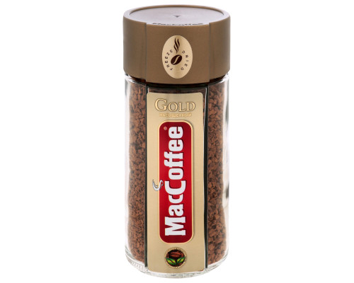 Кофе MACCOFFEE Gold натуральный растворимый сублимированный, Россия, 100г