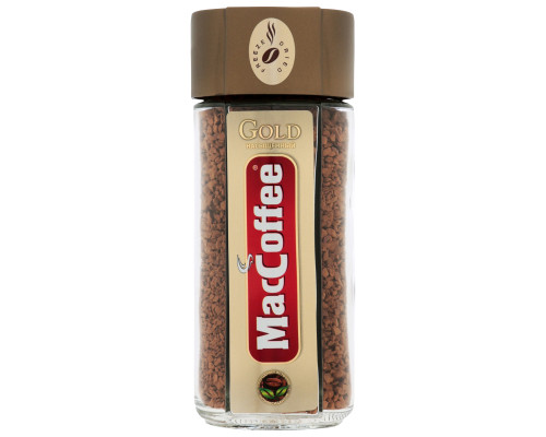 Кофе MACCOFFEE Gold натуральный растворимый сублимированный, Россия, 100г