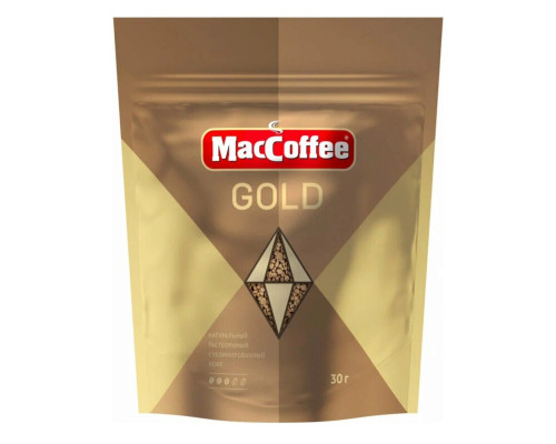 Кофе MACCOFFEE Gold натуральный растворимый сублимированный, Россия, 30г