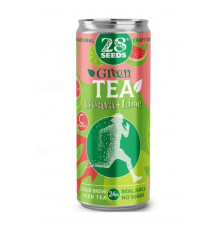 Напиток безалкогольный 28SEEDS Зелёный чай Колд брю Гуава+Лайм среднегазиров.с соком, Россия, 330мл