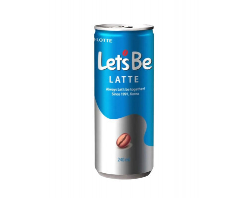 Напиток кофейный LOTTE Let's Be Latte безалкогольный негазированный, Корея, 240мл