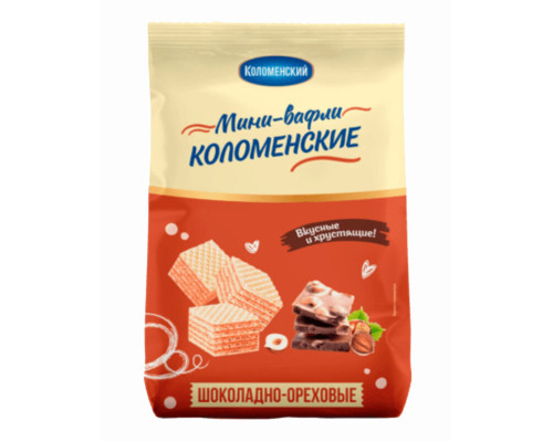 Мини-вафли КОЛОМЕНСКИЙ Шоколадно-ореховые, Россия, 200г