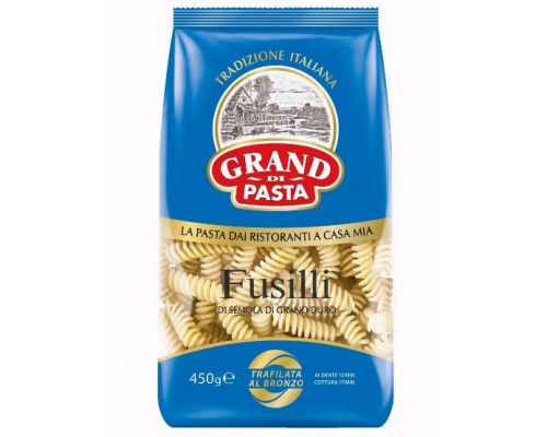 Макаронные изделия GRAND DI PASTA Fusilli, группа А, высший сорт, Россия, 450г