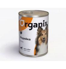 Консервы мясные тушеные для собак ORGANIX с индейкой, Россия, 410г