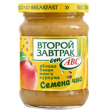 Десерт фруктовый ABC Второй завтрак Семена Чиа Яблоко-банан-манго-куркума, Беларусь, 250г