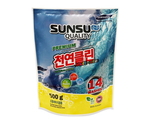 Порошок стиральный Sunsu-Q концентрированный для стирки цветного белья,Корея,500г