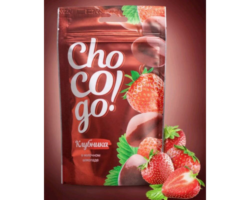 Клубника CHO CO GO! в молочном шоколаде, Россия, 100г