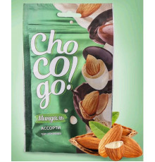 Миндаль CHO CO GO! в чёрном,молочном и белом шоколаде, Россия, 100г