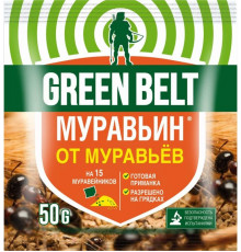 Средство GREEN BELT Муравьин от садовых муравьёв, Россия, 50г