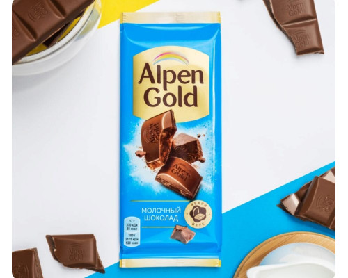 Шоколад молочный ALPEN GOLD, Россия, 80г