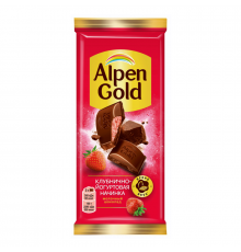 Шоколад ALPEN GOLD молочный Клубнично-йогуртовая начинка, Россия, 80г