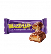 Конфеты Wazzzup! с печеньем,карамелью,арахисом и воздушным рисом глазированные, Россия, весовые