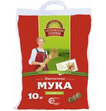 Мука пшеничная ПЕТРОВСКИЕ НИВЫ хлебопекарная, высший сорт, Россия, 10кг