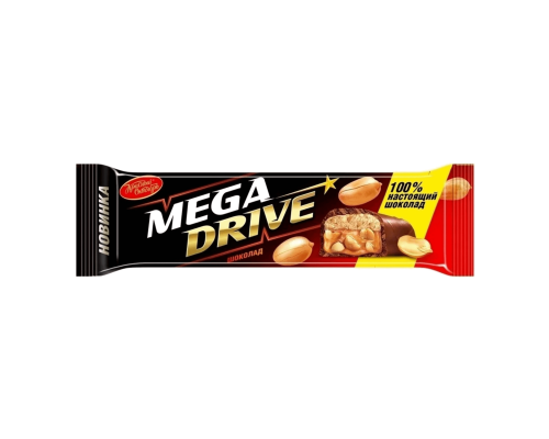 Шоколад молочный Mega Draive с начинкой арахис-нуга-мягкая карамель, Россия, 47г